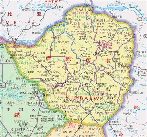 津巴布韋地圖