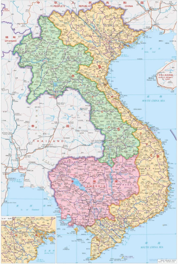 越南地形狹長呈現s形